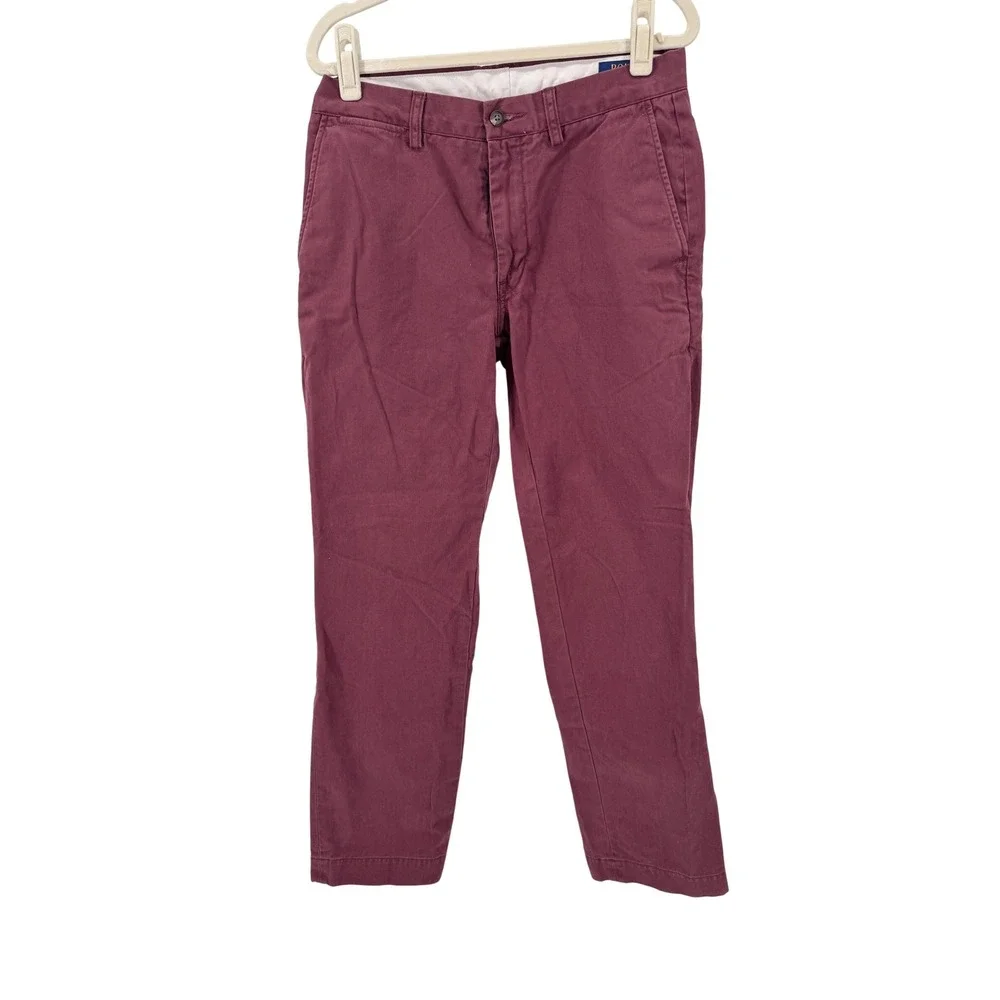 Polo Ralph Lauren Chino Pants‎ 31x32 Men Burgundy Classic Fit Preppy Golf